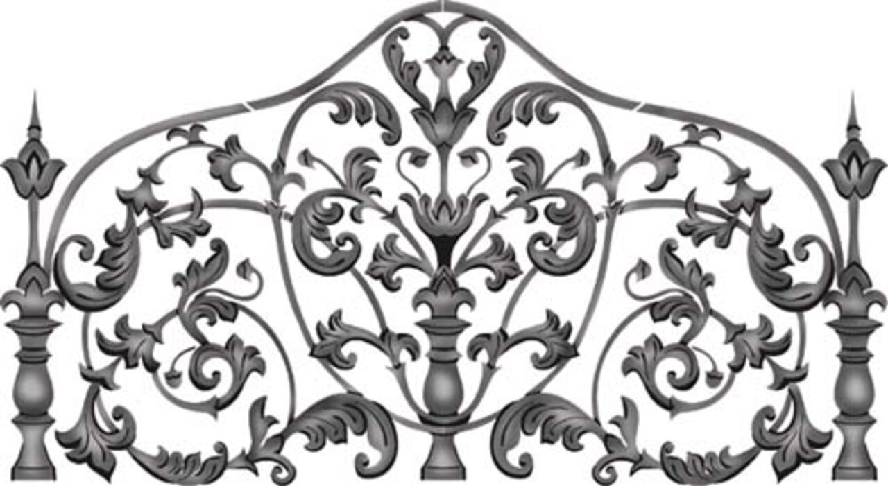 Iron Headboard Full/Double Wall Stencil | 2737 by Designer Stencils | Pattern Stencils | Reusable Stencils for Painting | Safe & Reusable Template for Wall Decor | Try This Stencil Instead of a Wallpaper | Easy to Use & Clean